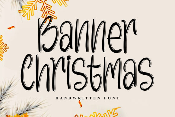 Banner Christmas Font for Holiday Branding & Craft Business