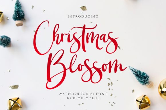 Christmas Blossom Font: Elegant Script Handwritten Fonts for Makers
